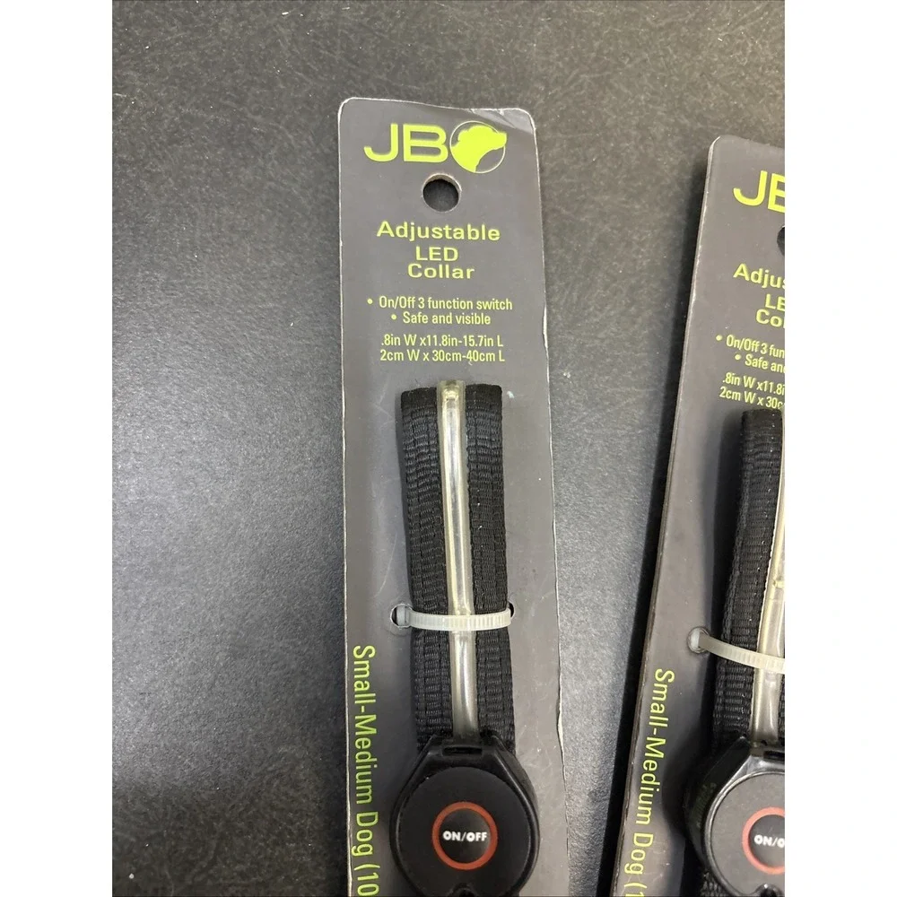 2~JB John Bartlett~Adjustable LED‎ Collar~Small/Med (10-50#)~Black